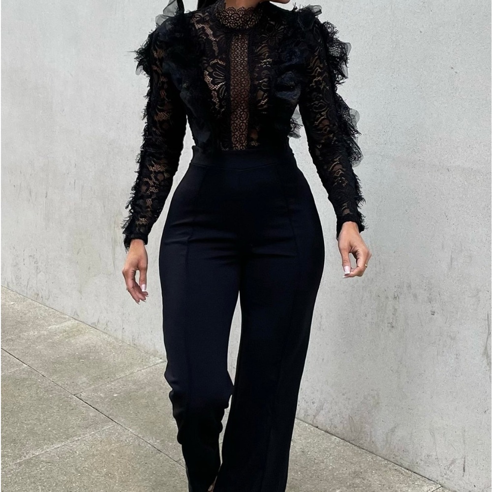 Elegant Black Lace Jumpsuit